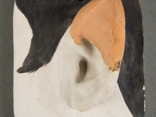 image of rubber ear tip on a mold of a full ear