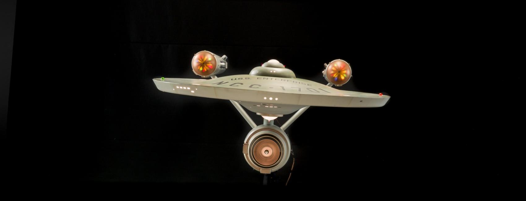 Front of Star Trek Starship Enterprise Studio Model with lights